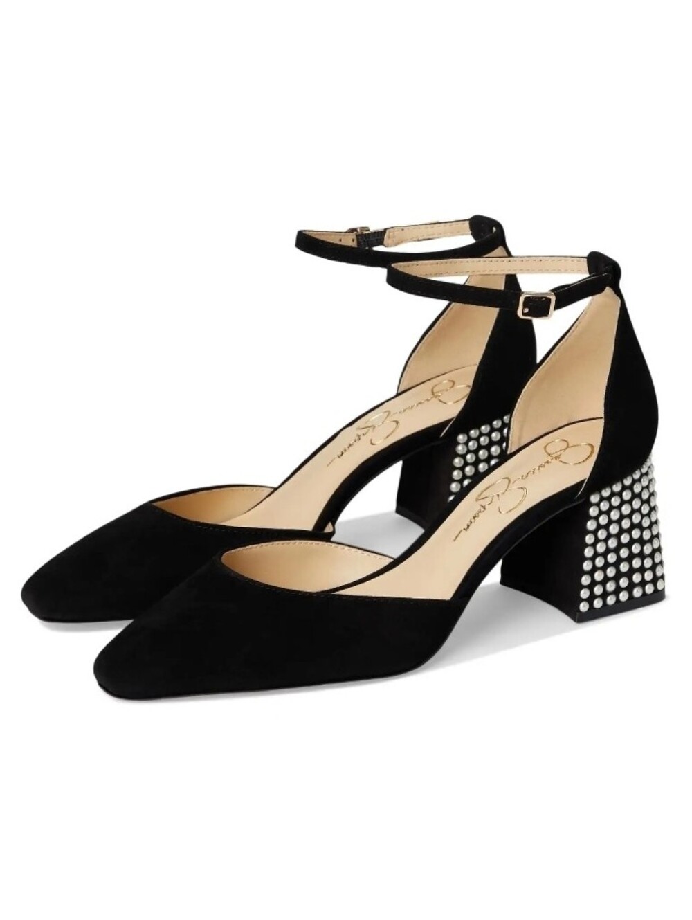 Jessica Simpson Fulian Ankle Strap Block Heel Pump Black 11M EUC